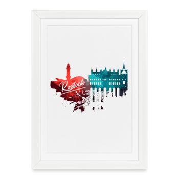 Horizon de Rostock - Affiche encadrée (27 × 37 cm) - blanc - Devant