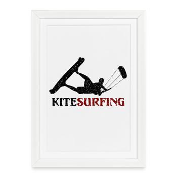 Kitesurf - conception - Affiche encadrée (27 × 37 cm) - blanc - Devant