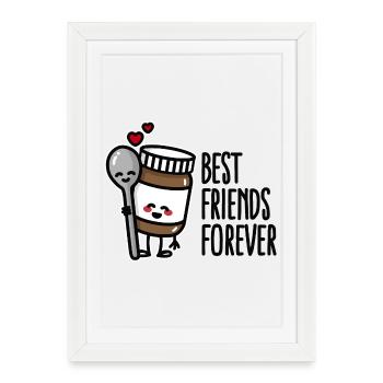 Best friends forever chocolate spread / spoon BFF - Affiche encadrée (27 × 37 cm) - blanc - Devant