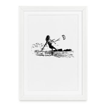 Kite-Surfer - Kiting - Framed poster (27 × 37 cm) - white - Front
