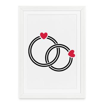 wedding rings - Framed poster (27 × 37 cm) - white - Front