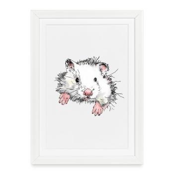 Hamster - Affiche encadrée (27 × 37 cm) - blanc - Devant