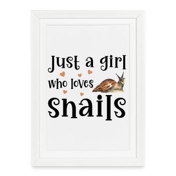 Escargots d’escargot - Affiche encadrée (27 × 37 cm) - blanc - Devant