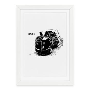 Multivoiture M21 - Affiche encadrée (27 × 37 cm) - blanc - Devant