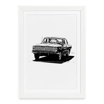 GAZ-24 Volga - Affiche encadrée (27 × 37 cm) - blanc - Devant