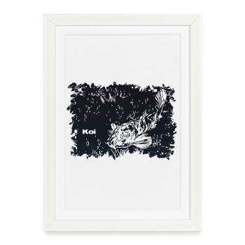 Carpe Koi - Affiche encadrée (27 × 37 cm) - blanc - Devant