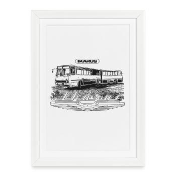 Ikarus - bus articulé - Affiche encadrée (27 × 37 cm) - blanc - Devant