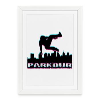 Parkour - Affiche encadrée (27 × 37 cm) - blanc - Devant