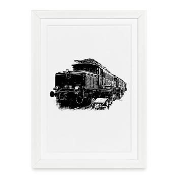 E94 Locomotive Train Le Crocodile - Affiche encadrée (27 × 37 cm) - blanc - Devant
