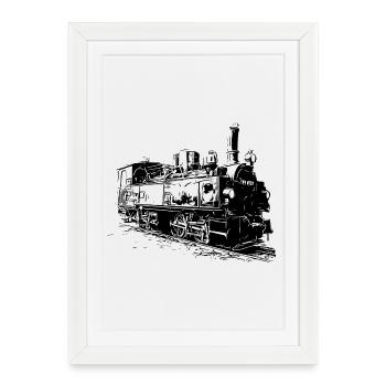 Steam locomotive 99 5902 - the mountain queen in the Harz Mountains - Framed poster (27 × 37 cm) - white - Front