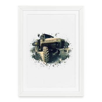 Oural 375 | | rda | de la NVA CAMION - Affiche encadrée (27 × 37 cm) - blanc - Devant