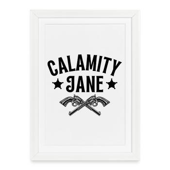 Calamity Jane, western, country - Affiche encadrée (27 × 37 cm) - blanc - Devant