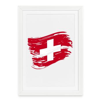 Switzerland Flag - Swiss Flag - Framed poster (27 × 37 cm) - white - Front