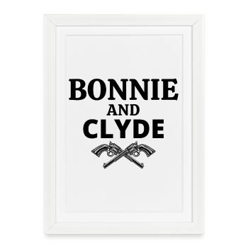 Birkin, Jane Birkin, Bonnie and Clyde - Affiche encadrée (27 × 37 cm) - blanc - Devant