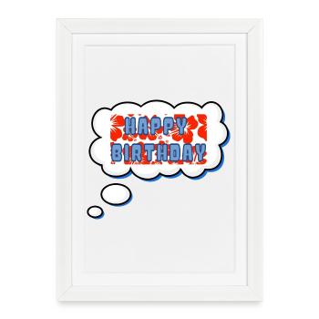ALLES GUTE ZUM GEBURTSTAG. ALLES GUTE ZUM GEBURTSTAG. JAHRESTAG. - Gerahmtes Poster (27 × 37 cm) - Weiß - Vorne