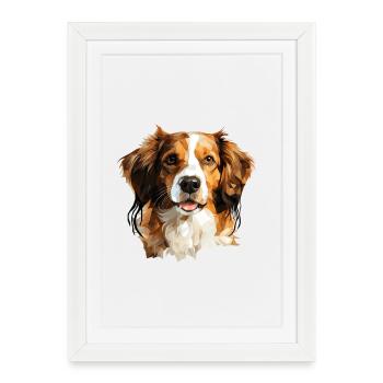 Kooikerhondje in Polygon Style - Framed poster (27 × 37 cm) - white - Front