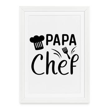 Cadeau Papa Chef de Cuisine ! - Affiche encadrée (27 × 37 cm) - blanc - Devant