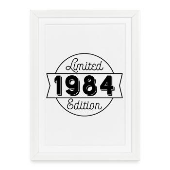 Year of birth: 1984 - Framed poster (27 × 37 cm) - white - Front