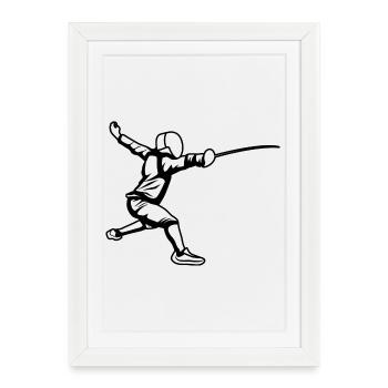 Fencer's Sketch - Framed poster (27 × 37 cm) - white - Front