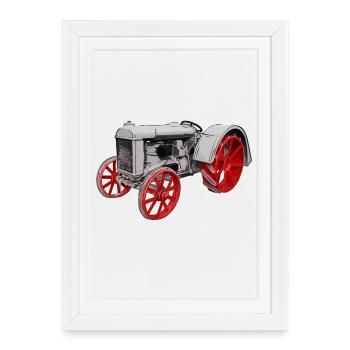 Tracteur modèle F - Affiche encadrée (27 × 37 cm) - blanc - Devant