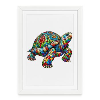 Tortue - Affiche encadrée (27 × 37 cm) - blanc - Devant