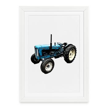 Tracteur Super Major 6 - Affiche encadrée (27 × 37 cm) - blanc - Devant