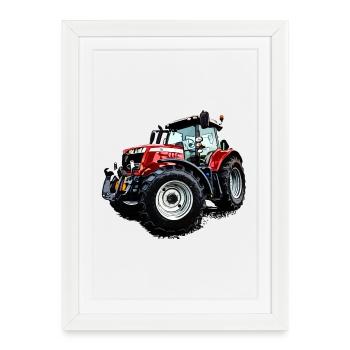 Tracteur S - Affiche encadrée (27 × 37 cm) - blanc - Devant