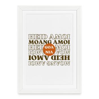 Heid Amoi Moang Amoi Goa Nia - Jamais ce matin - Affiche encadrée (27 × 37 cm) - blanc - Devant
