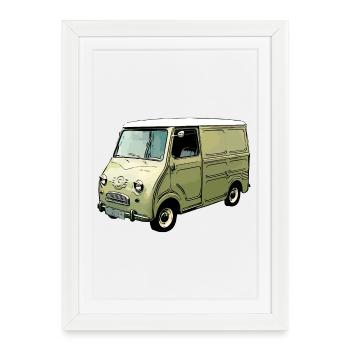 Goggomobil Bus - Affiche encadrée (27 × 37 cm) - blanc - Devant