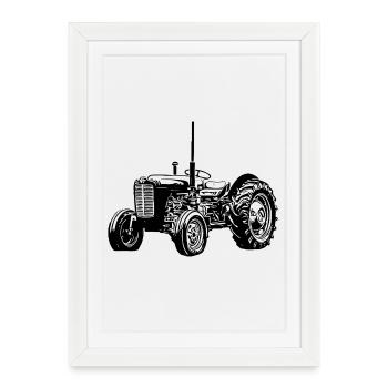 Tracteur M F 35 - Affiche encadrée (27 × 37 cm) - blanc - Devant