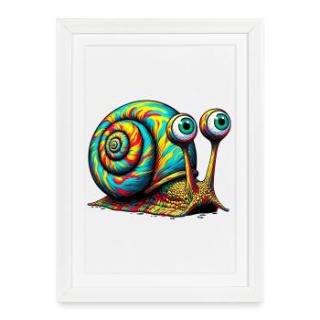 Schnecke - Gerahmtes Poster (27 × 37 cm) - Weiß - Vorne