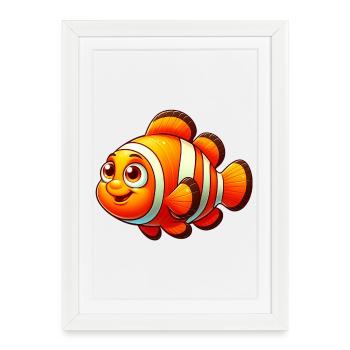 Poisson-clown - Affiche encadrée (27 × 37 cm) - blanc - Devant