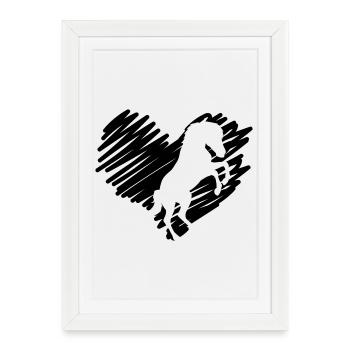 I Chevaux de cœur - Affiche encadrée (27 × 37 cm) - blanc - Devant