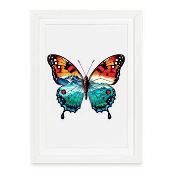 Butterfly - Framed poster (27 × 37 cm) - white - Front