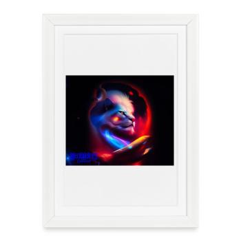 Lion Univers - Framed poster (27 × 37 cm) - white - Front