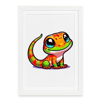 Gecko - Framed poster (27 × 37 cm) - white - Front