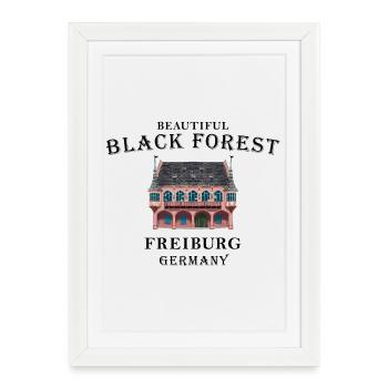 Fribourg-en-Brisgau, Forêt-Noire, Allemagne - Affiche encadrée (27 × 37 cm) - blanc - Devant