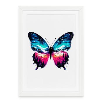 Papillon - Affiche encadrée (27 × 37 cm) - blanc - Devant