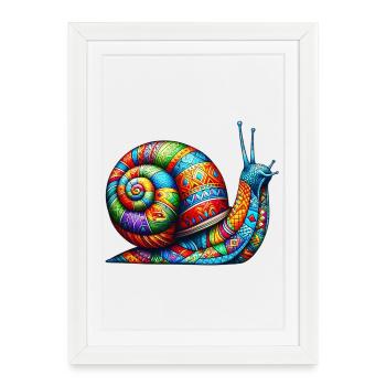 Schnecke - Gerahmtes Poster (27 × 37 cm) - Weiß - Vorne