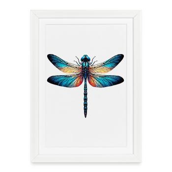 Libellule - Affiche encadrée (27 × 37 cm) - blanc - Devant