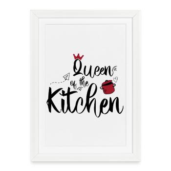 Tablier de cuisine amusant pour les femmes - Affiche encadrée (27 × 37 cm) - blanc - Devant