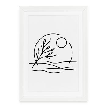 Haïku - Poésie de la nature - Affiche encadrée (27 × 37 cm) - blanc - Devant