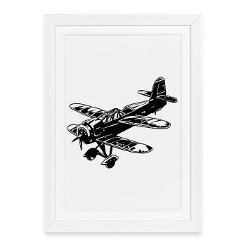 Hélice Avion Graphique - Affiche encadrée (27 × 37 cm) - blanc - Devant