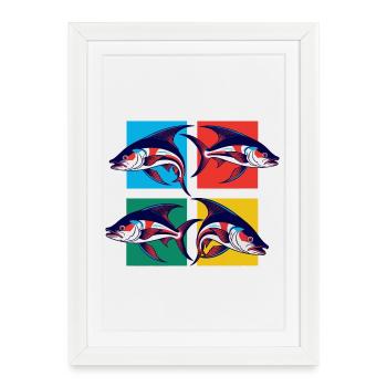 Poissons - Affiche encadrée (27 × 37 cm) - blanc - Devant