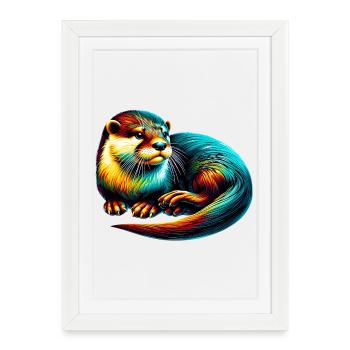 Otter - Framed poster (27 × 37 cm) - white - Front