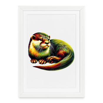 Otter - Framed poster (27 × 37 cm) - white - Front