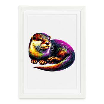 Loutre - Affiche encadrée (27 × 37 cm) - blanc - Devant