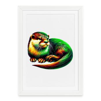 Otter - Framed poster (27 × 37 cm) - white - Front