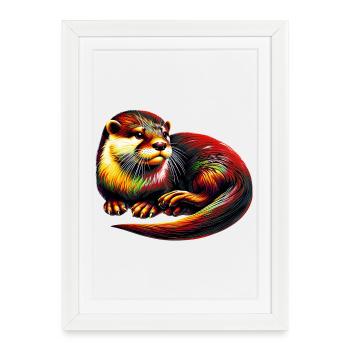 Otter - Framed poster (27 × 37 cm) - white - Front