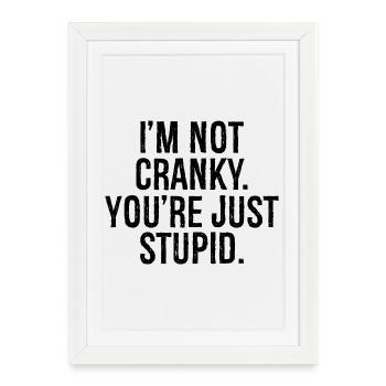 Je ne suis pas , tu es juste stupide - Affiche encadrée (27 × 37 cm) - blanc - Devant